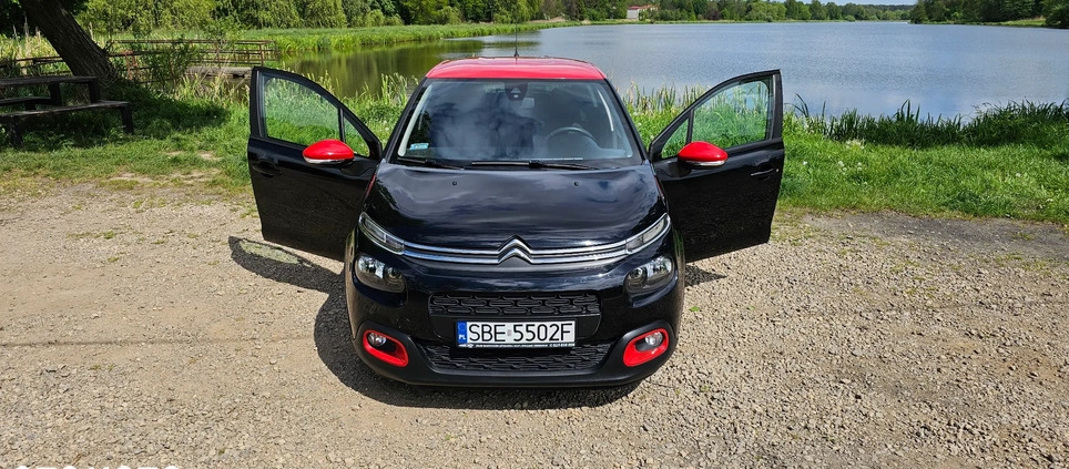 Citroen C3 cena 39900 przebieg: 77112, rok produkcji 2019 z Poręba małe 596